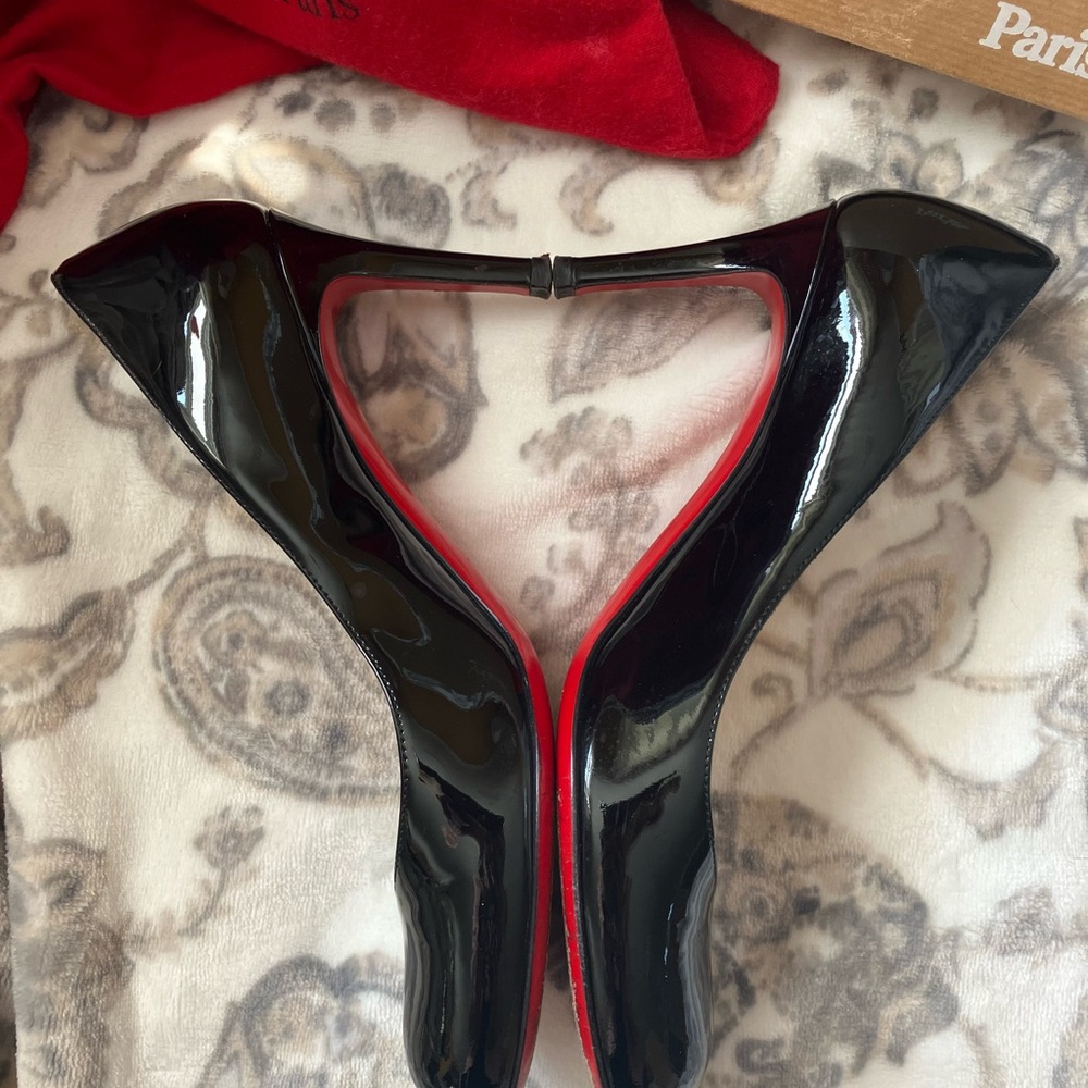 👠 Christian Louboutin Black Simple Pump 70 Stiletto Heels Box Dust Bag Size 37.5 - Picture 3 of 11